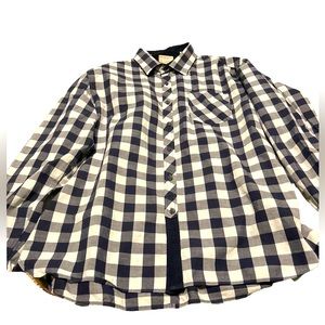 Mens Madewell 7 Diamonds Blue White Plaid Button Up Shirt